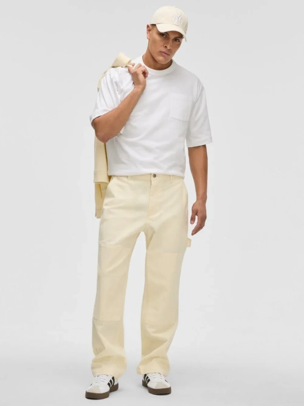 Mode of One Men's Relaxed-Fit Stretch Twill Utility Pants, Soft Vanilla NWT